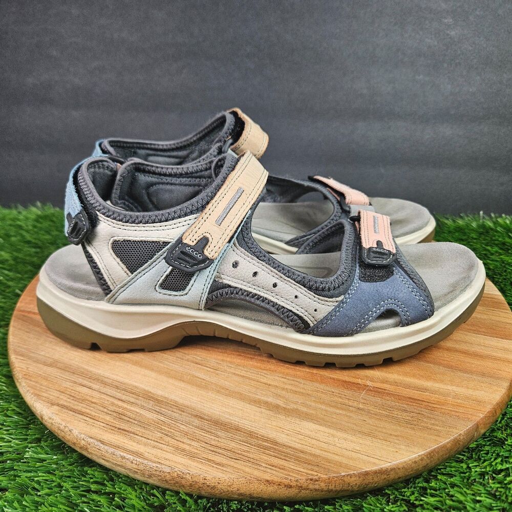 Ecco Womens Yucutan Offroad Sandals 10 Blue Pastel Sporty Outdoor Hike Active